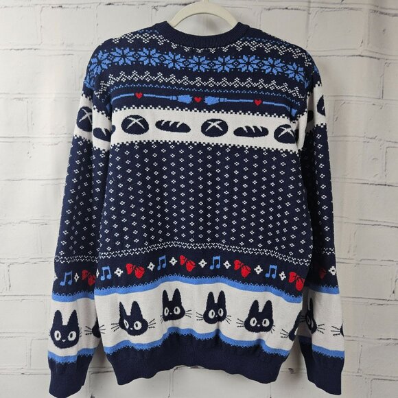 Kikis Delivery Holiday Christmas Fair Isle Sweater Womens XL Studio Ghibli - Picture 3 of 12
